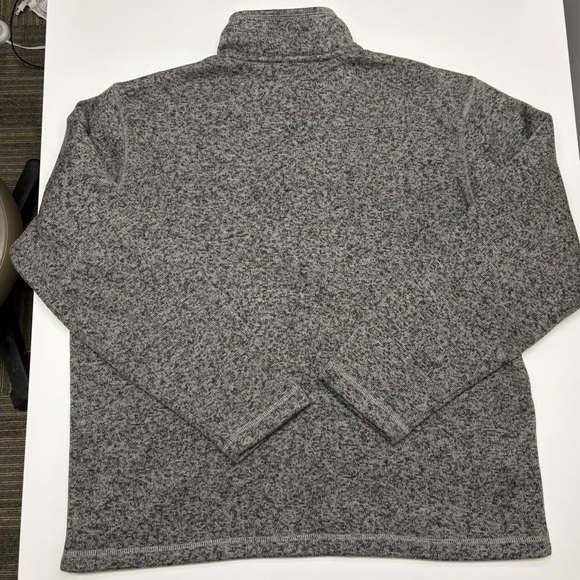 Eddie Bauer Men’s Large Quarter Zip Pullover Grey Fleece Sweater Jacket Coat Mid - Picture 6 of 9